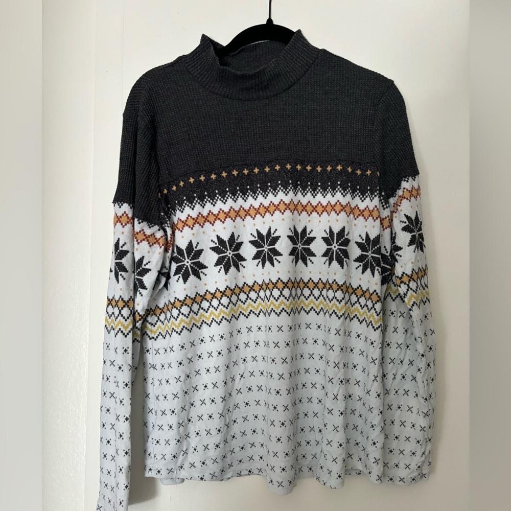 Long sleeve shirt with fair isle design